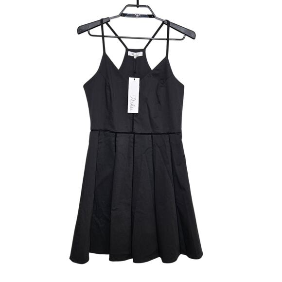 Parker Juliet Dress Size Large Black Ladder Stitching - Picture 1 of 6